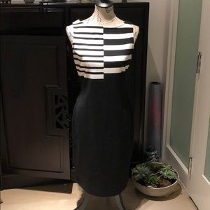 St. John black and white sleeveless dress
